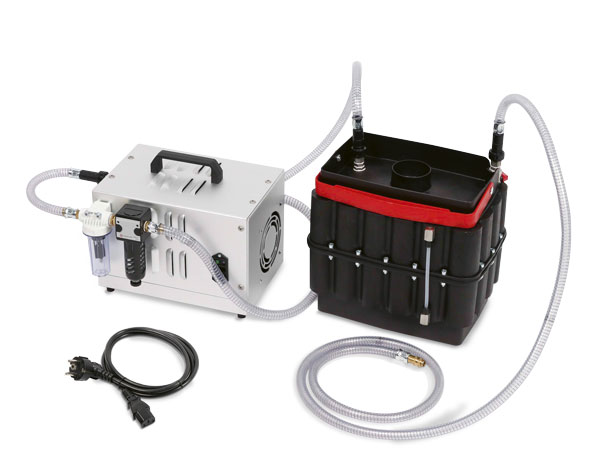 Mobile elektrische Vakuumpumpe mit Vakuum-/Drainagebox